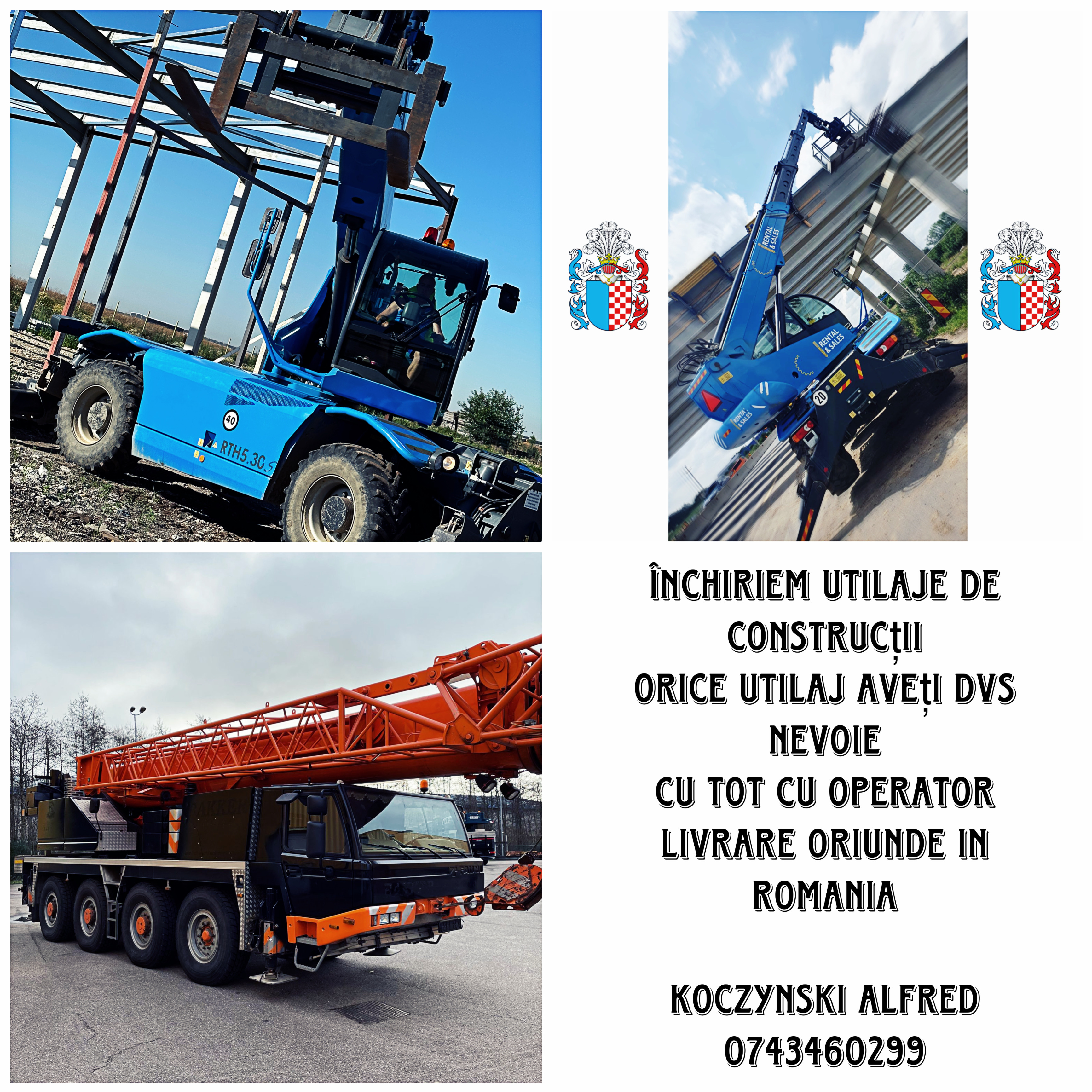 Închiriez manitou macarale nacele orice utilaj 0743460299